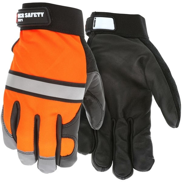Mechanics Gloves, Small, Leather, Black
