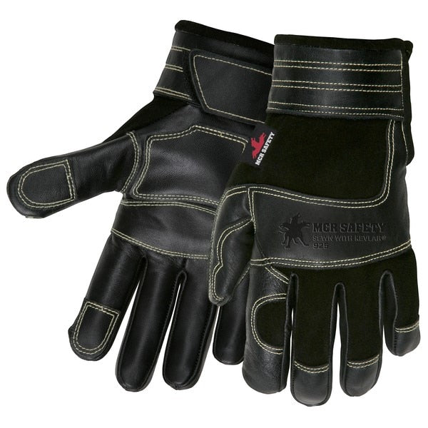 Mechanics Gloves, 2X-Large, Leather, Black