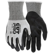 Work Gloves, Cut Resistant, Knit Liner, Double Coated Nitrile, Large
