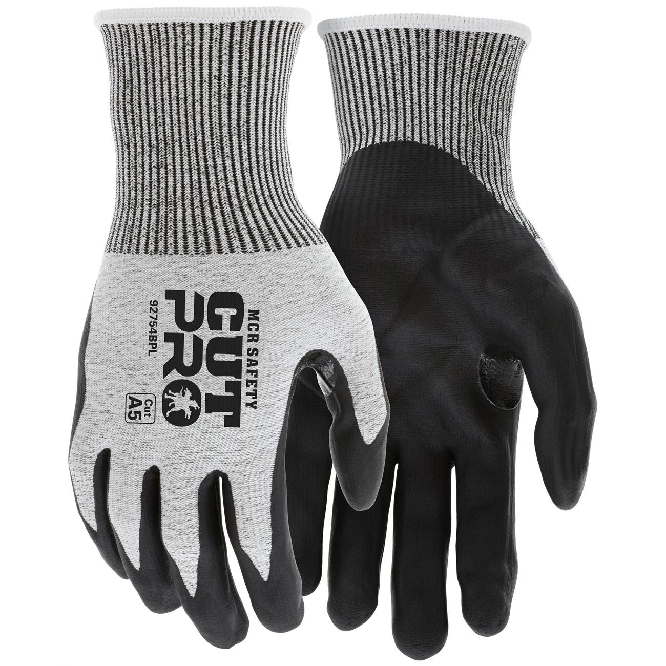 Work Gloves, Cut Resistant, Knit Liner, Double Coated Nitrile, Small