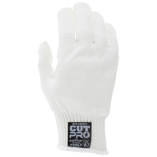 Cut Resistant Gloves, Spectra, Medium, White, 7 ga THK