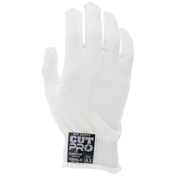 Cut Resistant Gloves, Kevlar, X-Large, White, 13 ga THK