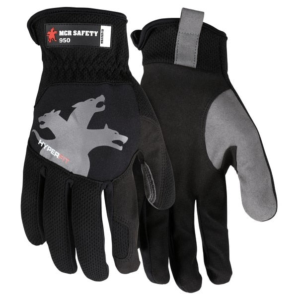 Mechanics Gloves, Medium, Synthetic, Black