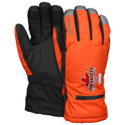 Mechanics Gloves, Large, Synthetic, Black/Orange