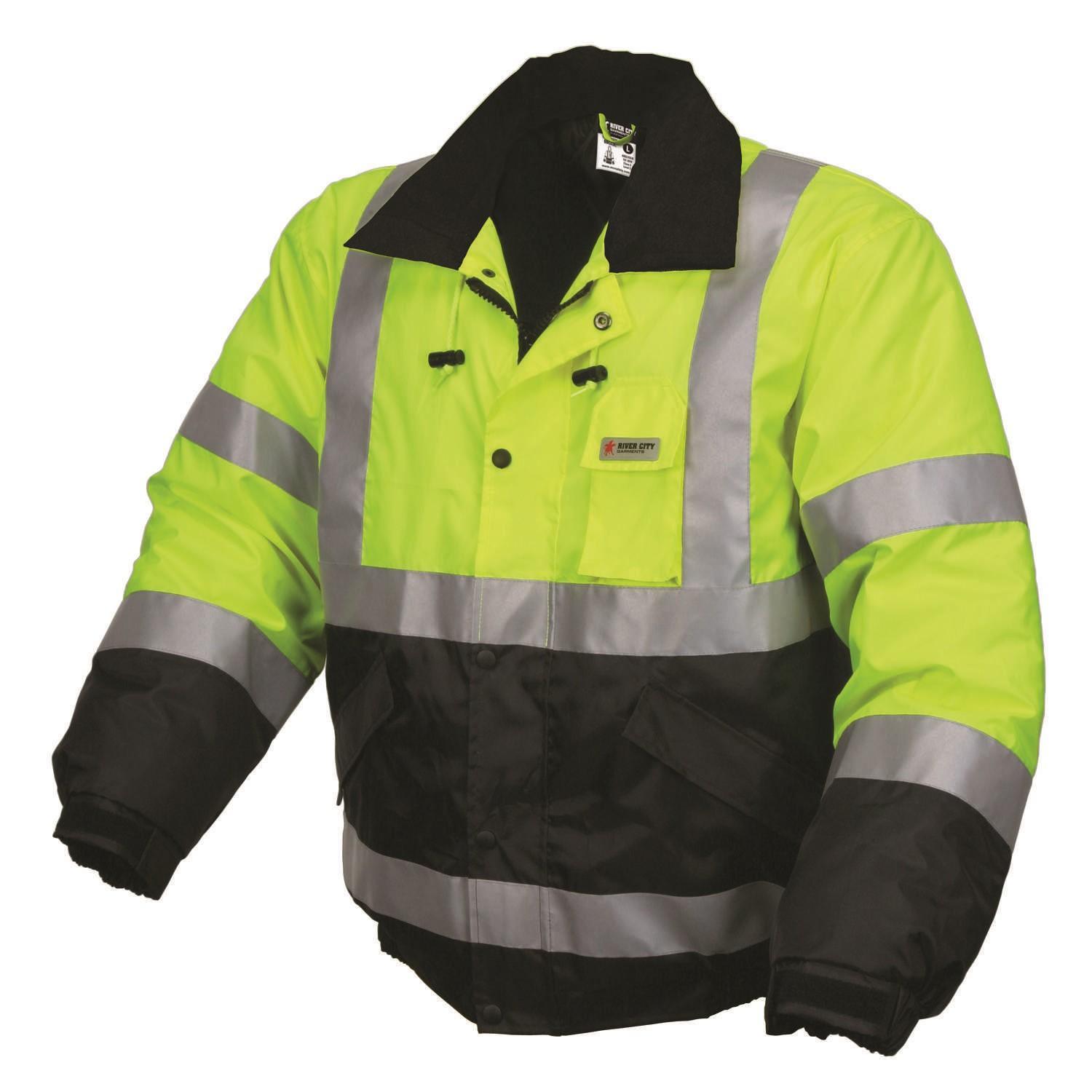 Luminator, Insulated Polyester, Bomber Jacket, Fluorescent Lime
