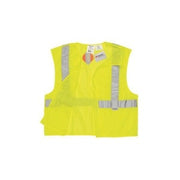 Class 2, Tear-Away, Polyester Mesh Safety Vest, 2" Silver Stripe, Flame-retardant, FLUOR LIME