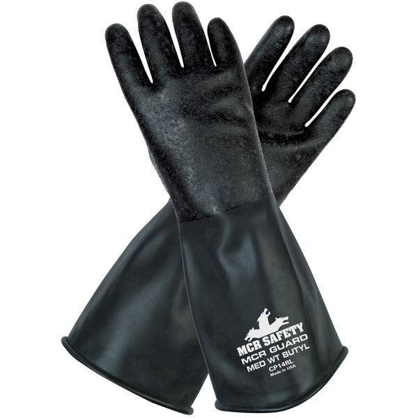 Gloves, MCR Guard, Medium, Butyl, Black, 14 Inch L