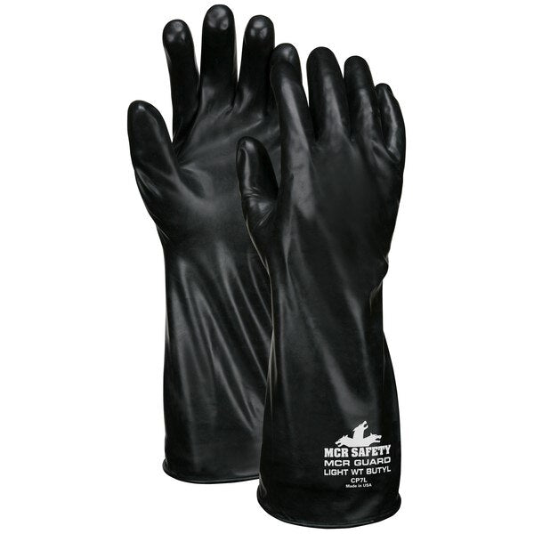 Gloves, MCR Guard, Medium, Butyl, Black, 14 Inch L