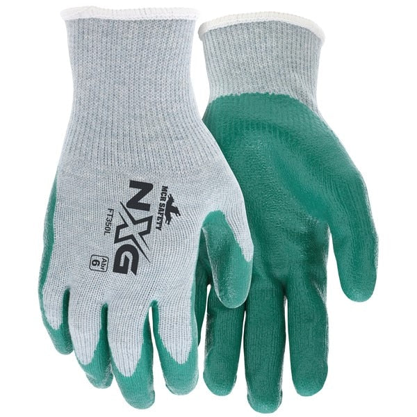 Gloves, Flex Tuff, Medium, Cotton Polyester Blend, Green
