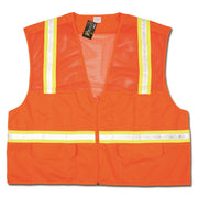 Economy Surveyor, Hybrid Mesh/Solid, Orange, White vinyl/Yellow Reflective material