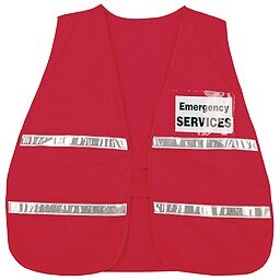 Poly, Cotton Safety Vest, 21" X 48", RED