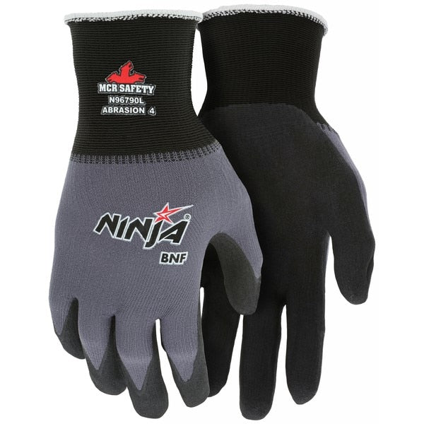 Gloves, Ninja, X-Large, Nylon, Black, Knit Wrist Cuff