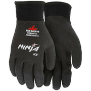 Gloves, Ninja, Medium, Nylon/Acrylic, Black, Knit Wrist Cuff