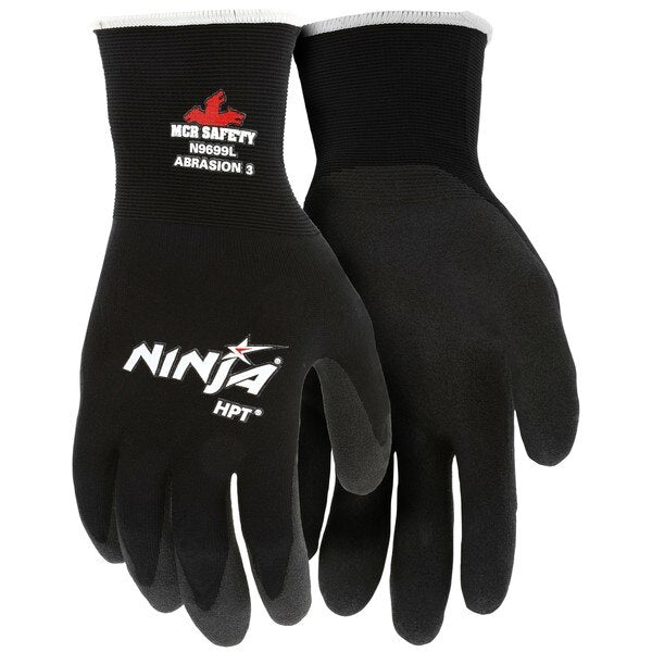 Gloves, Ninja, Small, Nylon, Black, Knit Wrist Cuff