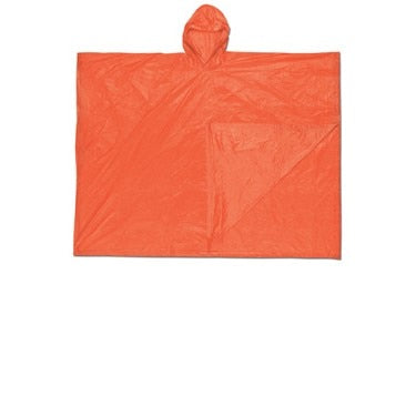 Schooner, .10mm, PVC Disposable Poncho, Single Ply, Orange