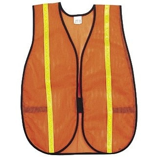 Poly, Mesh Safety Vest, 3/4" Lime Stripe, 18" X 47", ORANGE