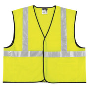 Class 2, Polyester, Safety Vest, 2" Silver Stripe, FLUOR LIME