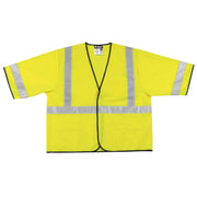 Class 3, Polyester, Safety Vest, 2" Silver Stripe, FLUOR LIME