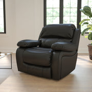 Kyle Black LeatherSoft Rocker Recliner + Headrest Cover