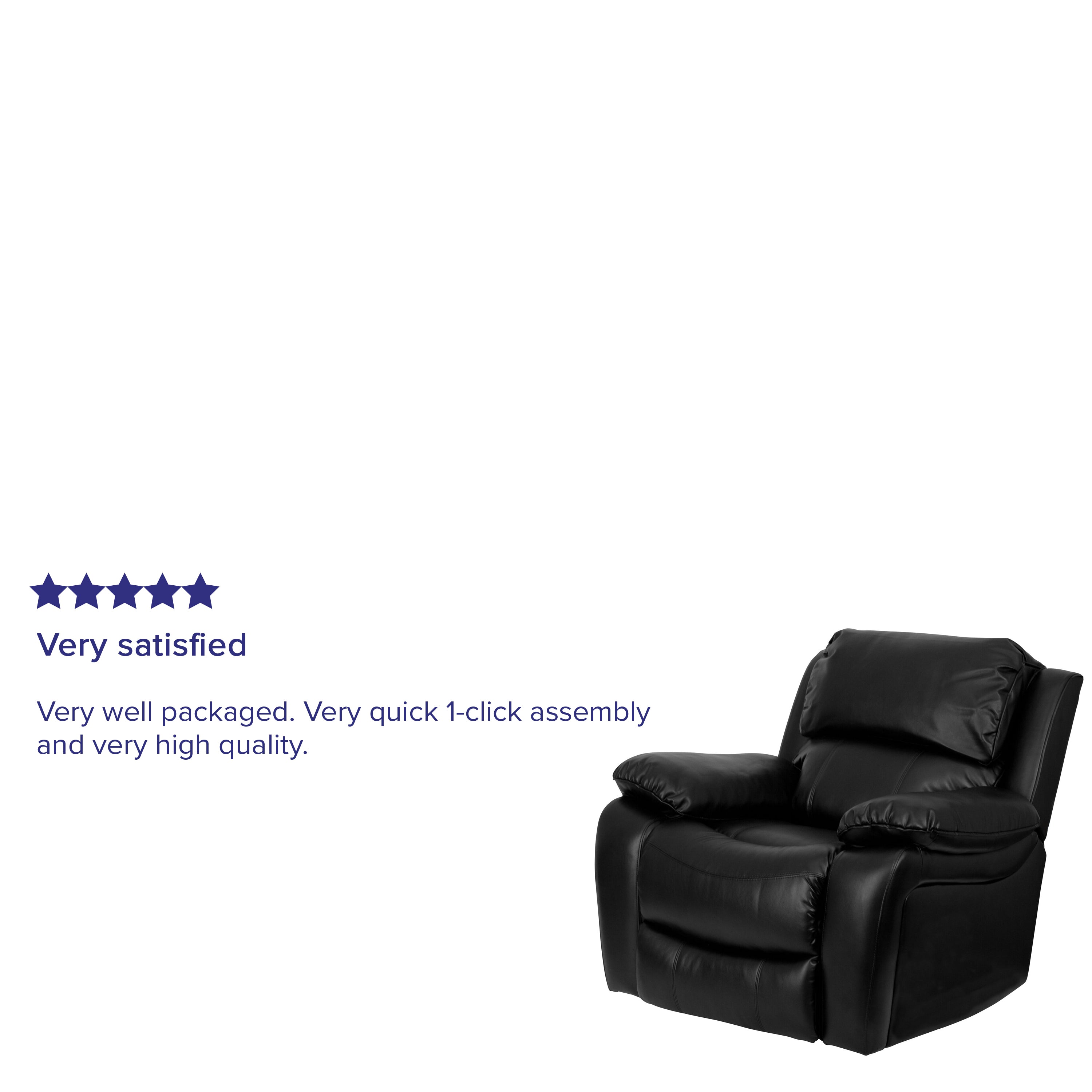 Kyle Black LeatherSoft Rocker Recliner + Headrest Cover