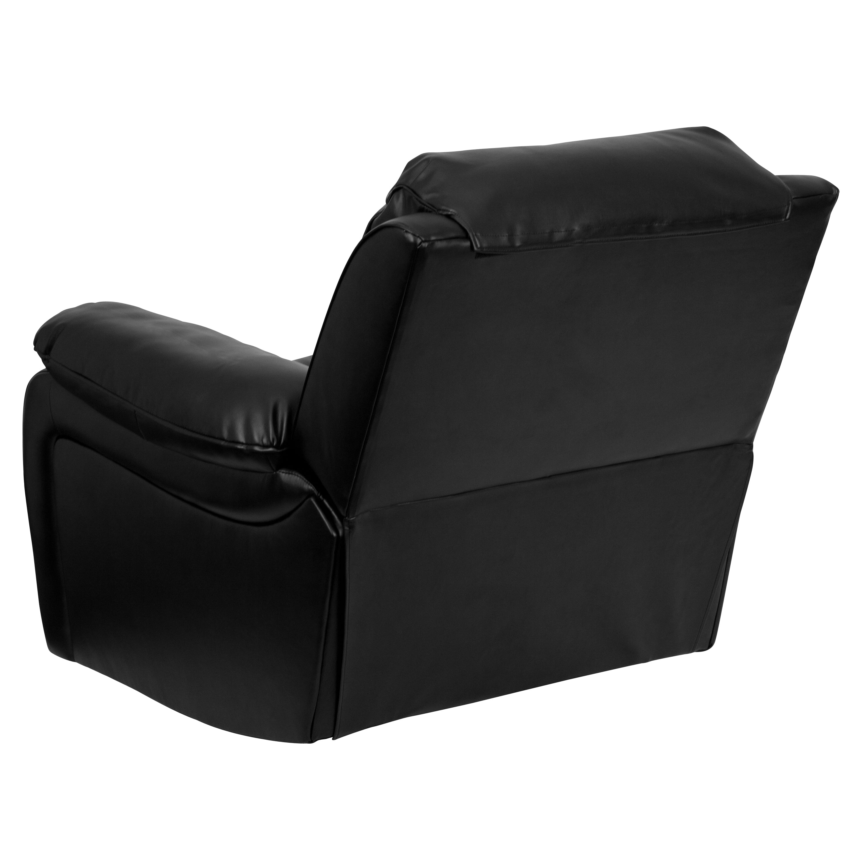 Kyle Black LeatherSoft Rocker Recliner + Headrest Cover
