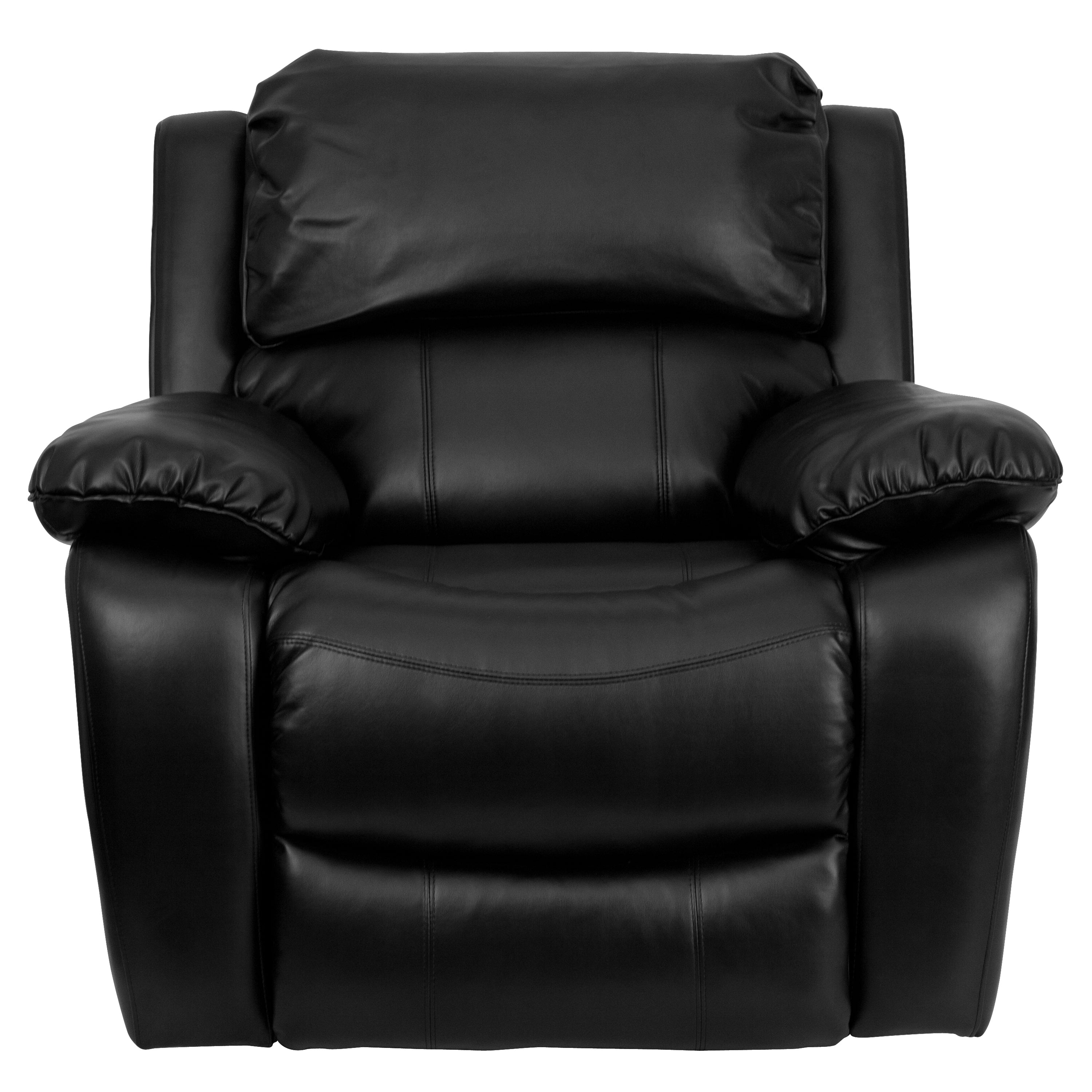 Kyle Black LeatherSoft Rocker Recliner + Headrest Cover