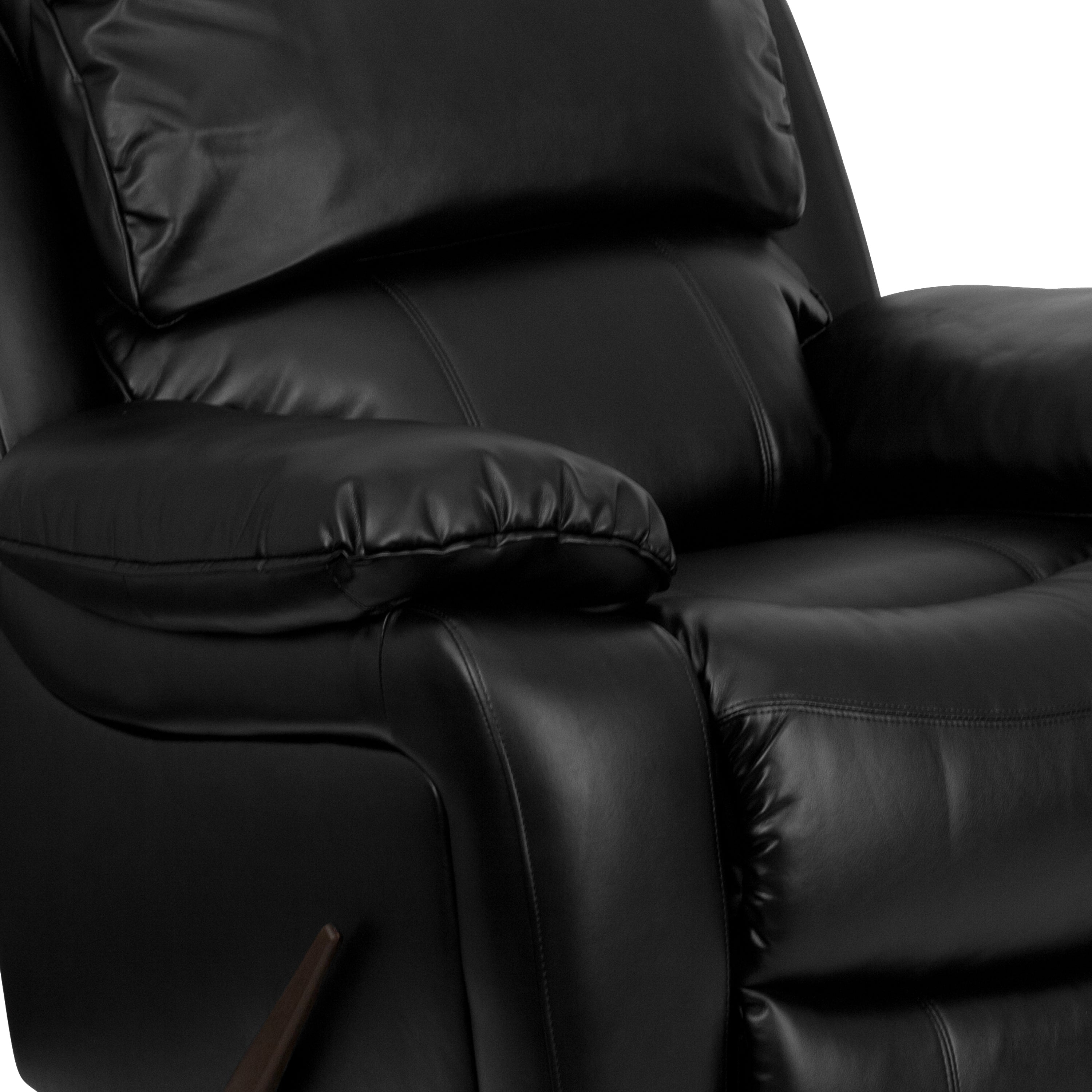 Kyle Black LeatherSoft Rocker Recliner + Headrest Cover