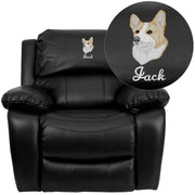 Kyle Personalized Black LeatherSoft Rocker Recliner