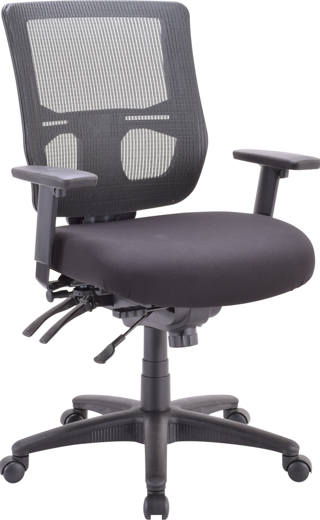 Apollo II Multi/Function Mid Back(With Adjustable Lumbar Pad) Office Chair - Black