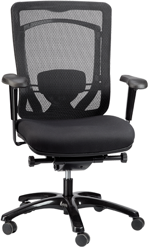 Monterey Mesh Back Fabric Seat - Dove Black