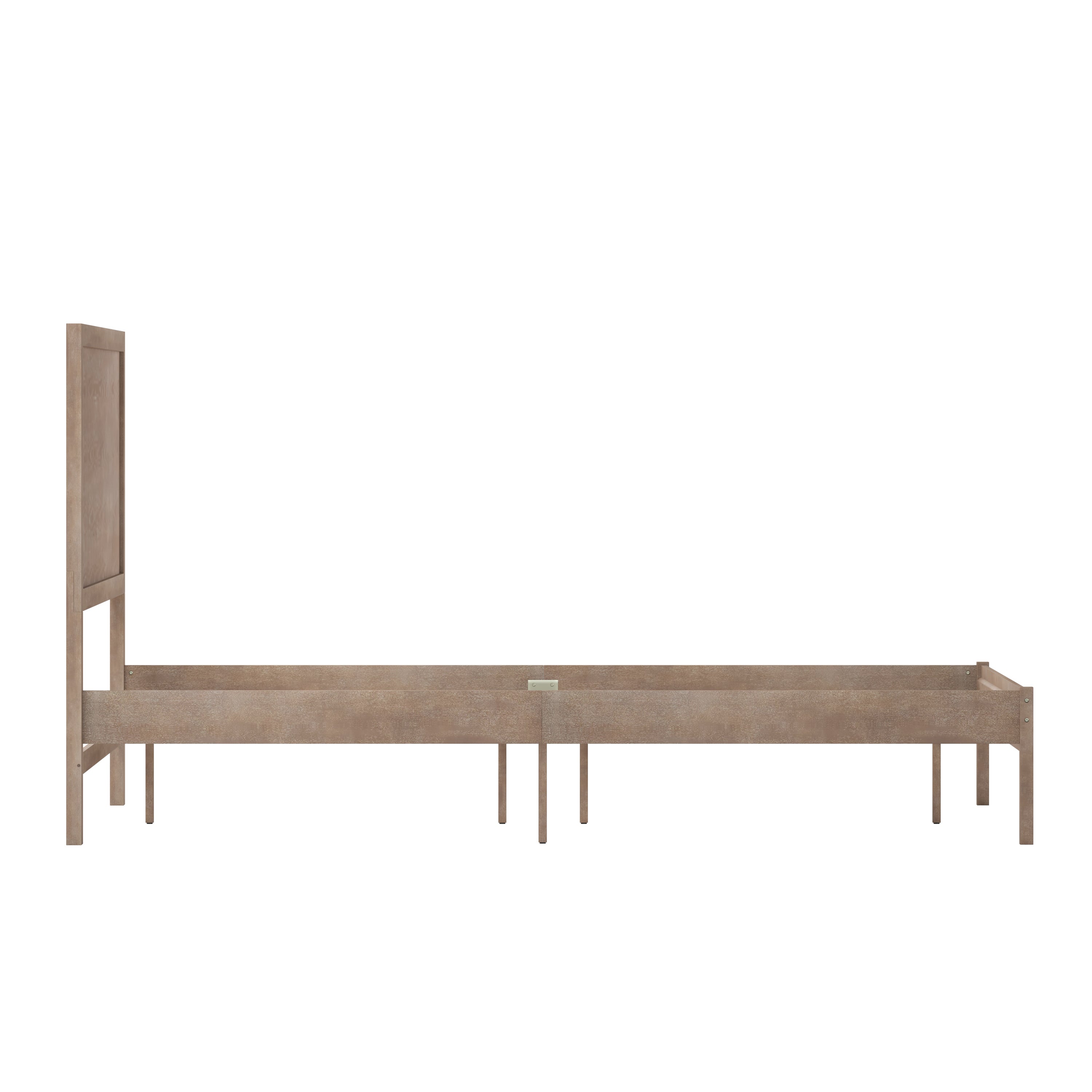 Asher Queen Size Solid Wood Platform Bed with Wooden Slats and Headboard, No Box Spring Needed, Light Brown