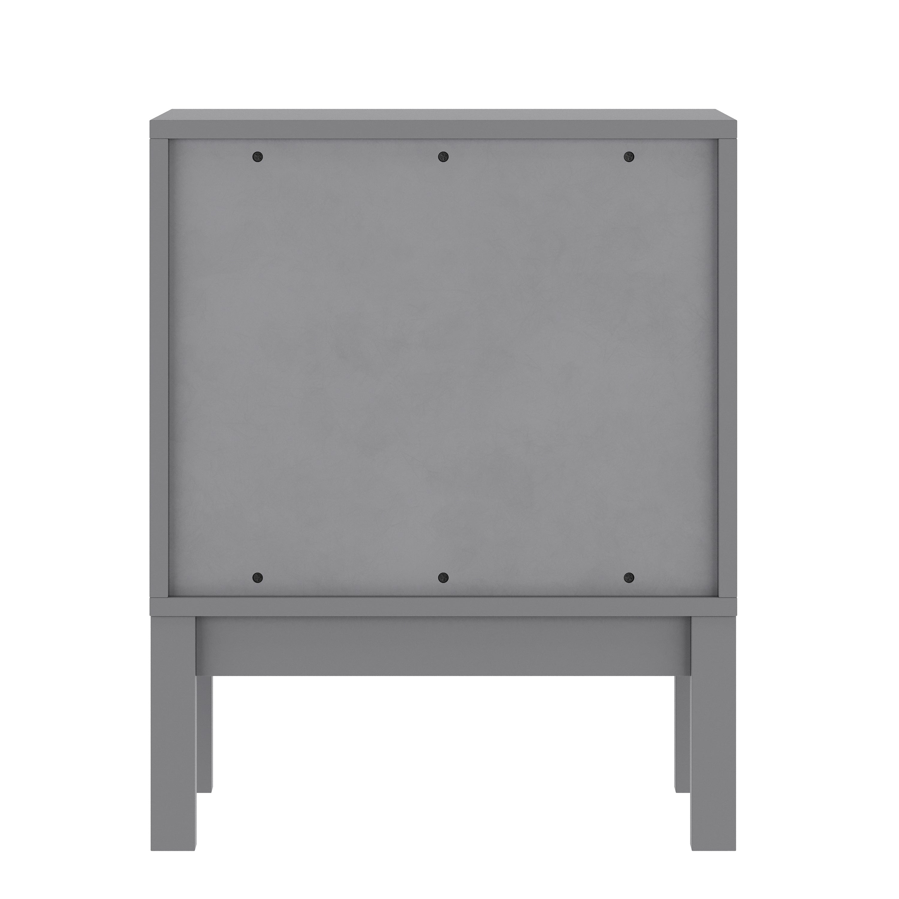 Dallas Wooden Night Stand, Bedroom Side Table with 2 Storage Drawers for Kids in Gray