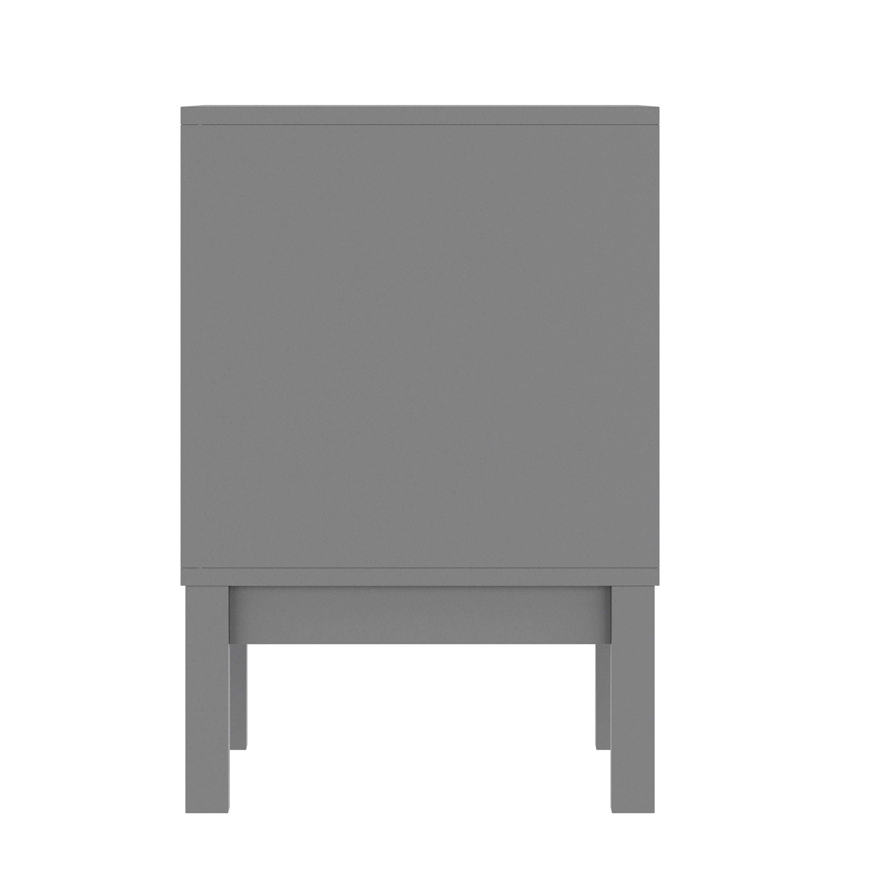 Dallas Wooden Night Stand, Bedroom Side Table with 2 Storage Drawers for Kids in Gray
