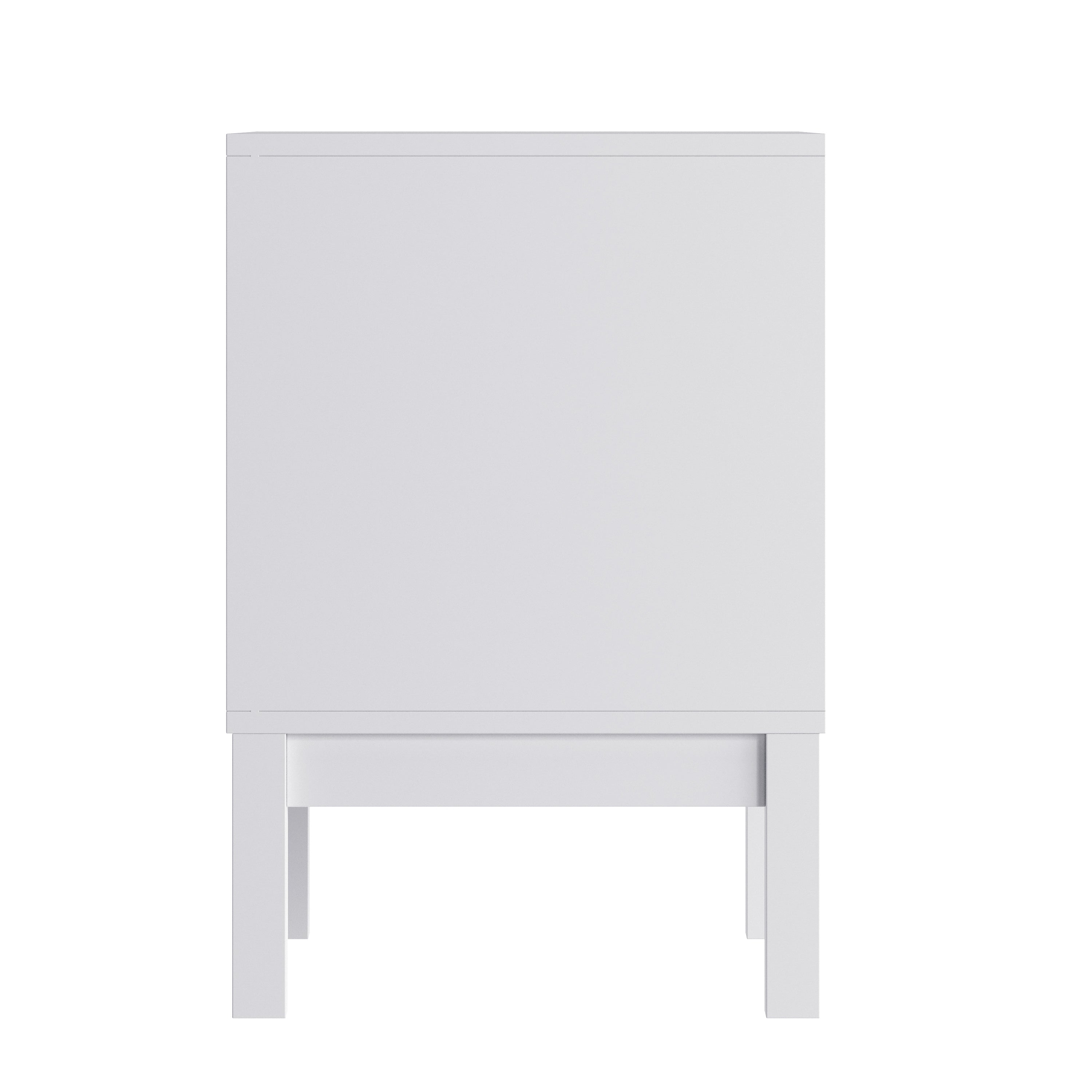 Dallas Wooden Night Stand, Bedroom Side Table with 2 Storage Drawers for Kids in White