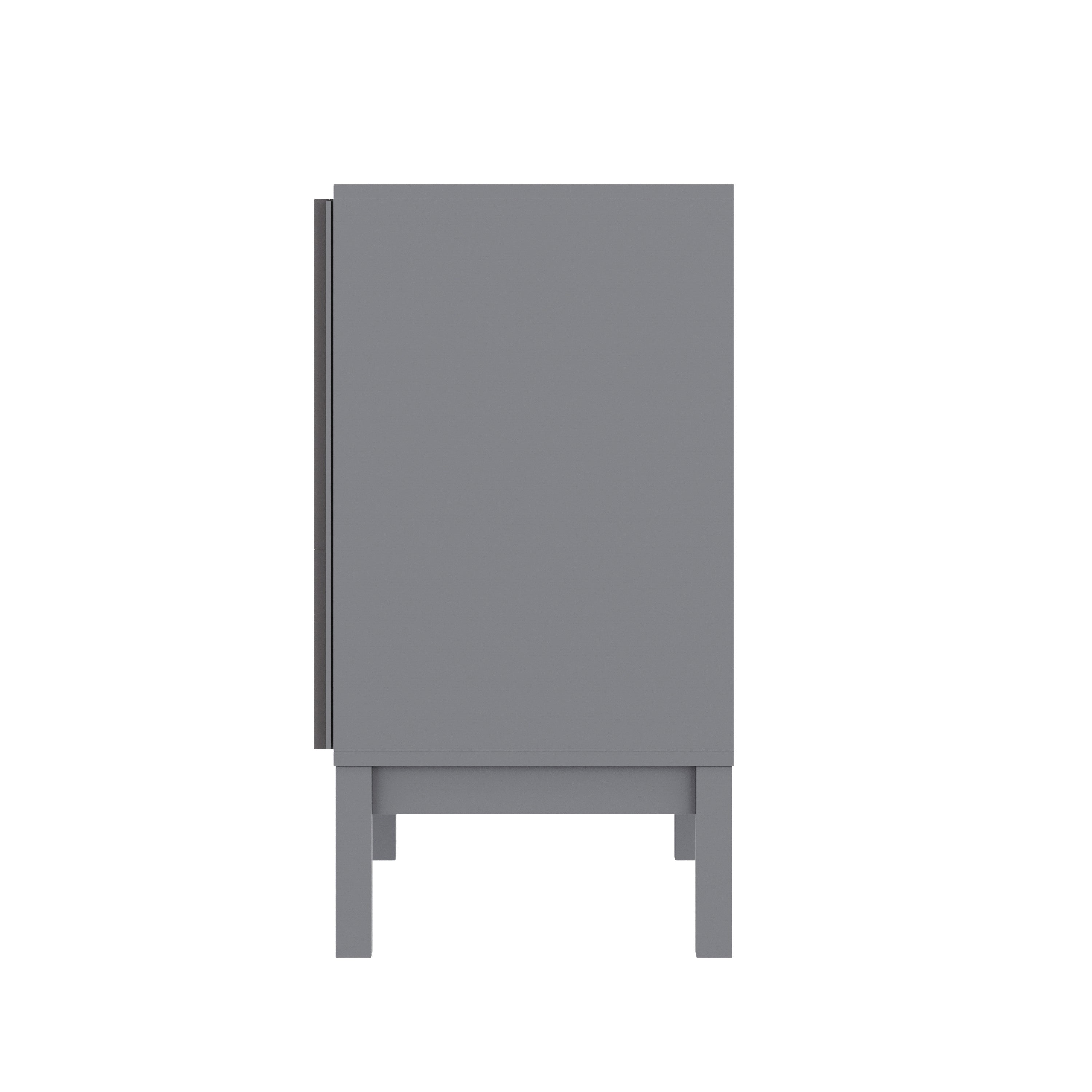 Dallas Wooden 3-Drawer Dresser for Bedroom, Chest of Drawers for Kids in Gray