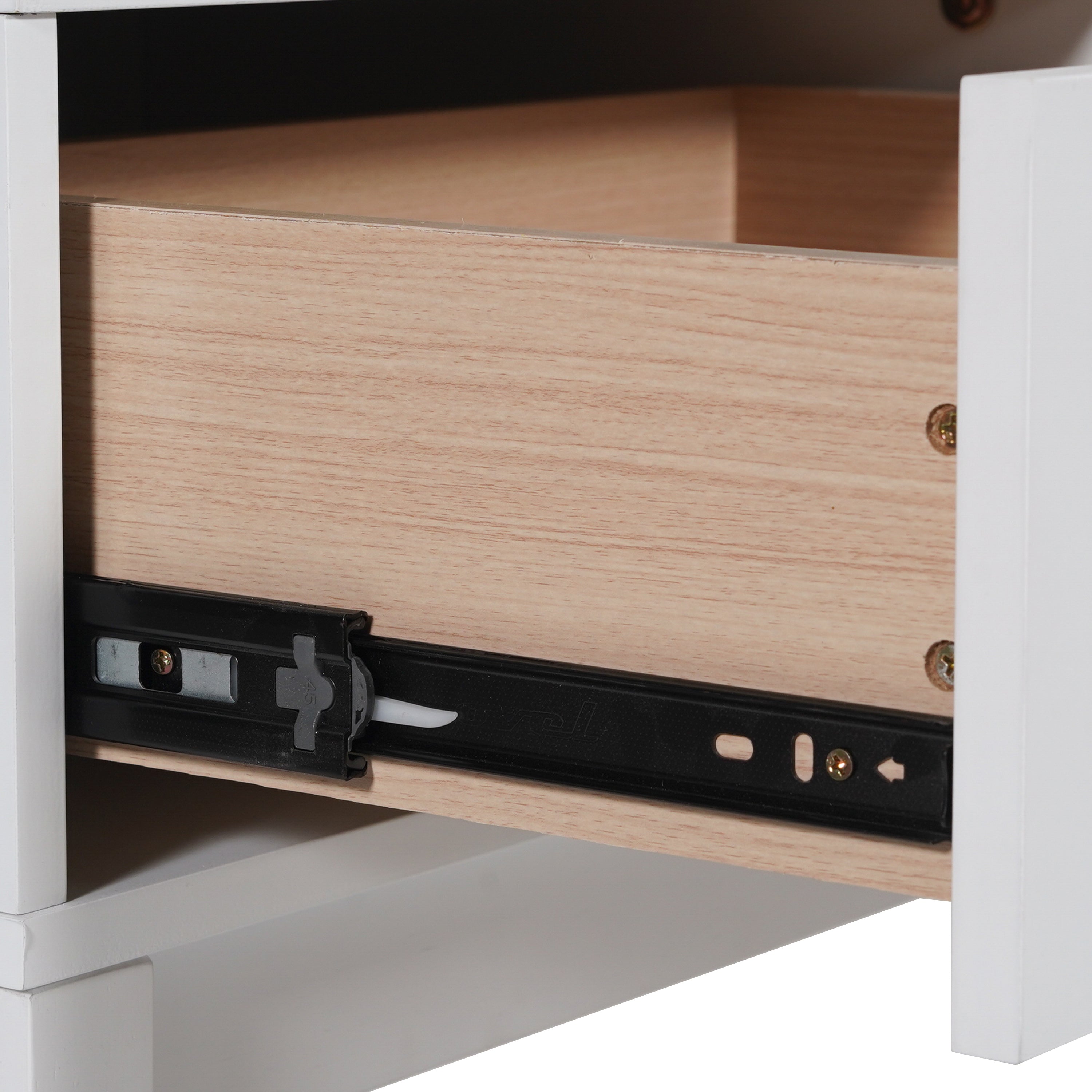Dallas Wooden Night Stand, Bedroom Side Table with Storage Drawer and Shelf for Kids in White