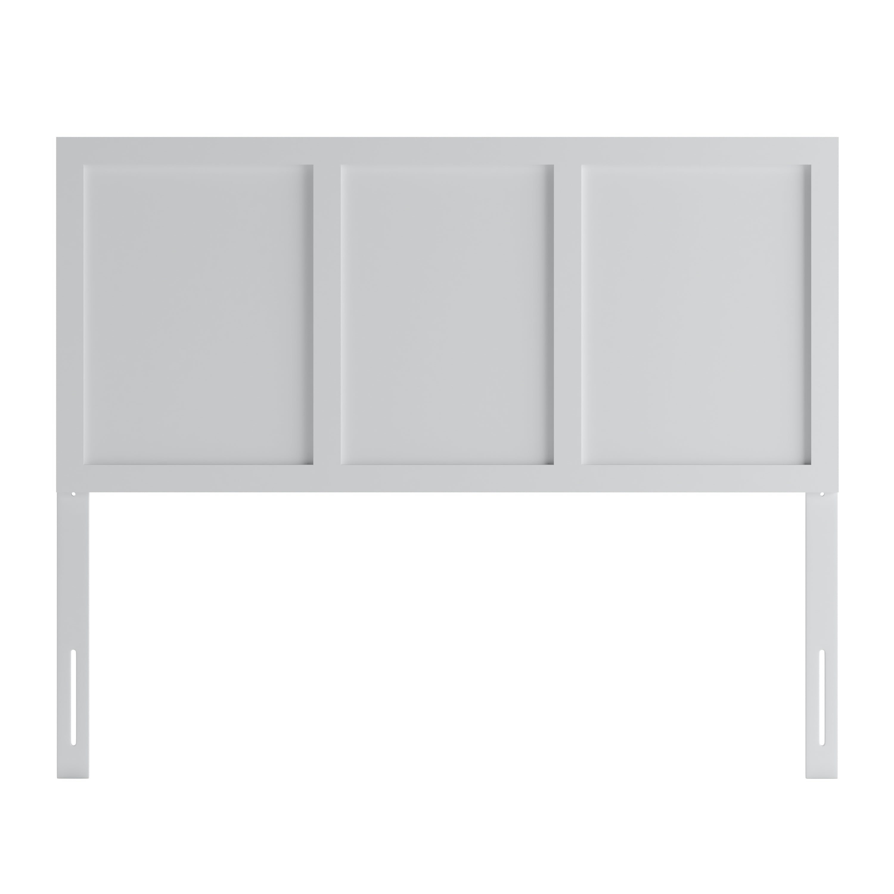 Oliver Full Size Three Panel Wooden Adjustable Headboard for Universal Metal Bed Frames in White