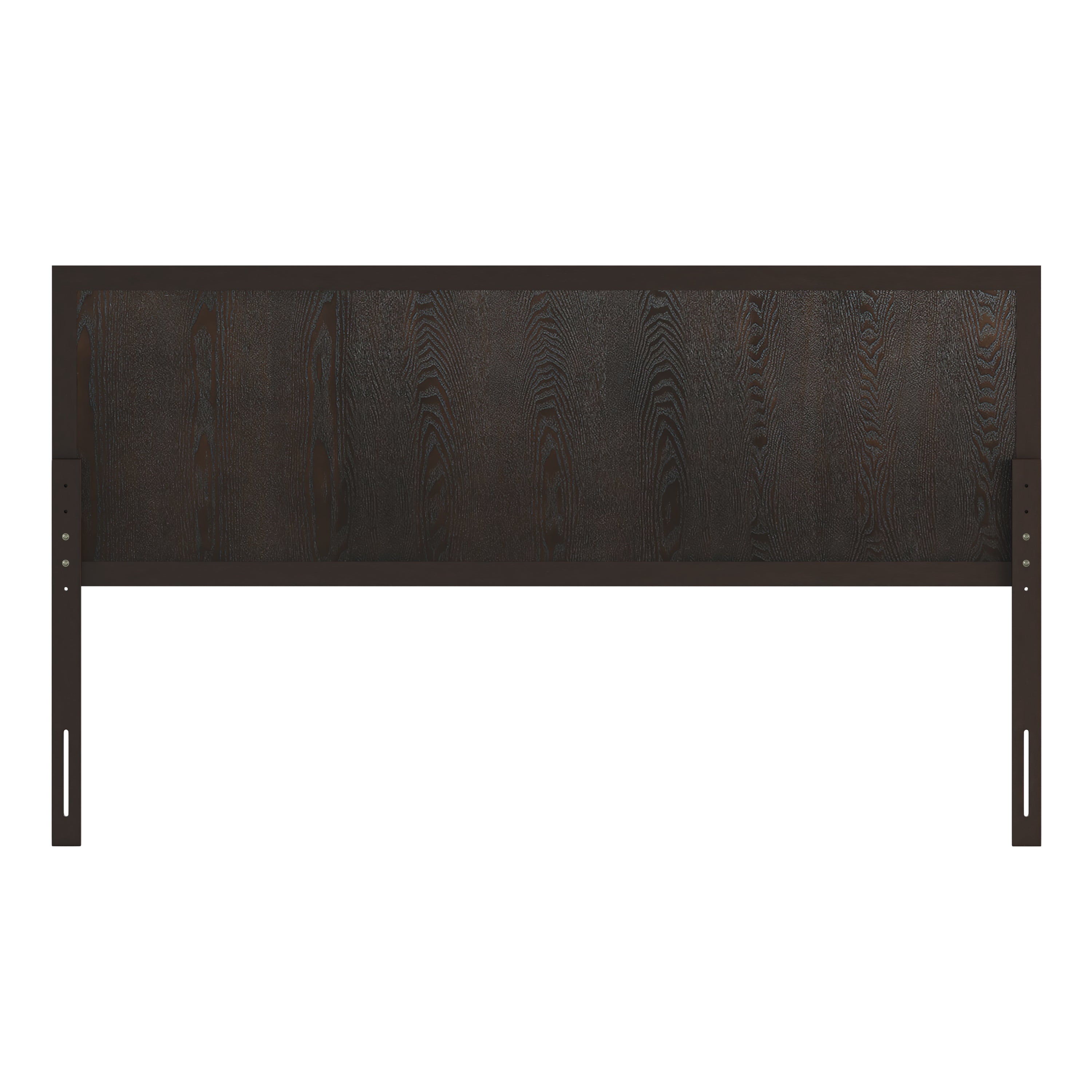 Oliver King Size Four Panel Wooden Adjustable Headboard for Universal Metal Bed Frames in Dark Brown