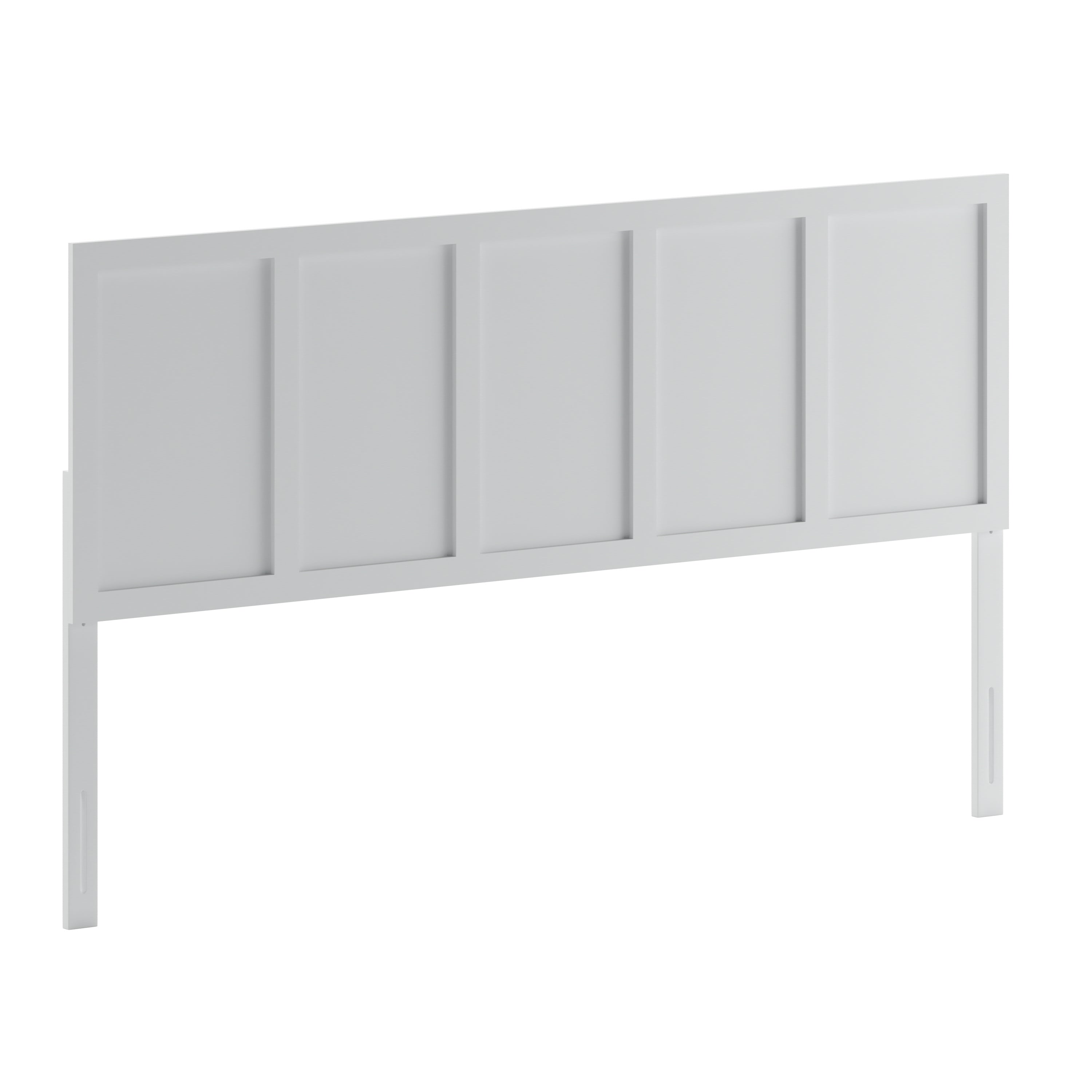 Oliver King Size Four Panel Wooden Adjustable Headboard for Universal Metal Bed Frames in White
