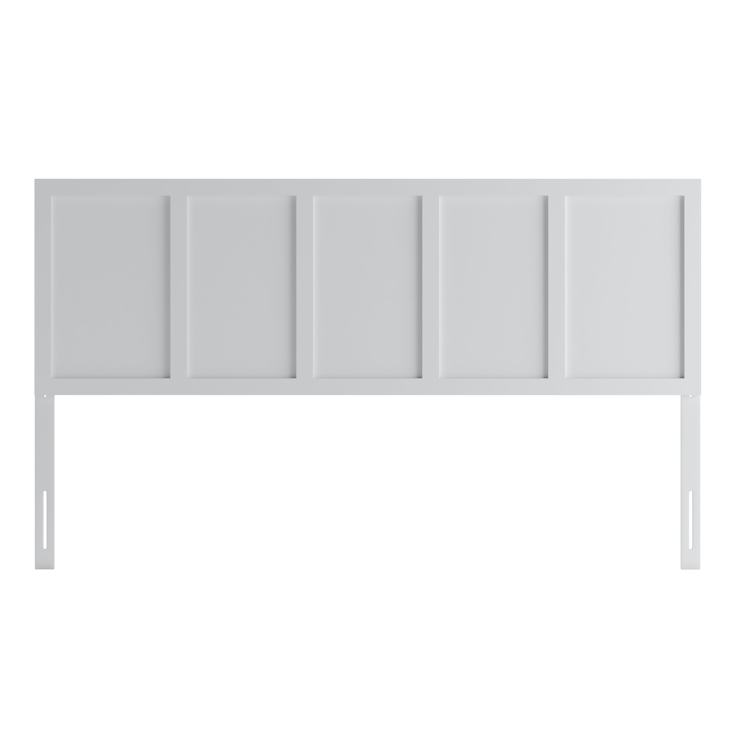 Oliver King Size Four Panel Wooden Adjustable Headboard for Universal Metal Bed Frames in White