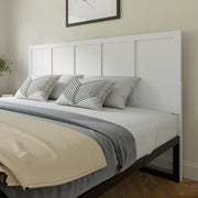Oliver King Size Four Panel Wooden Adjustable Headboard for Universal Metal Bed Frames in White