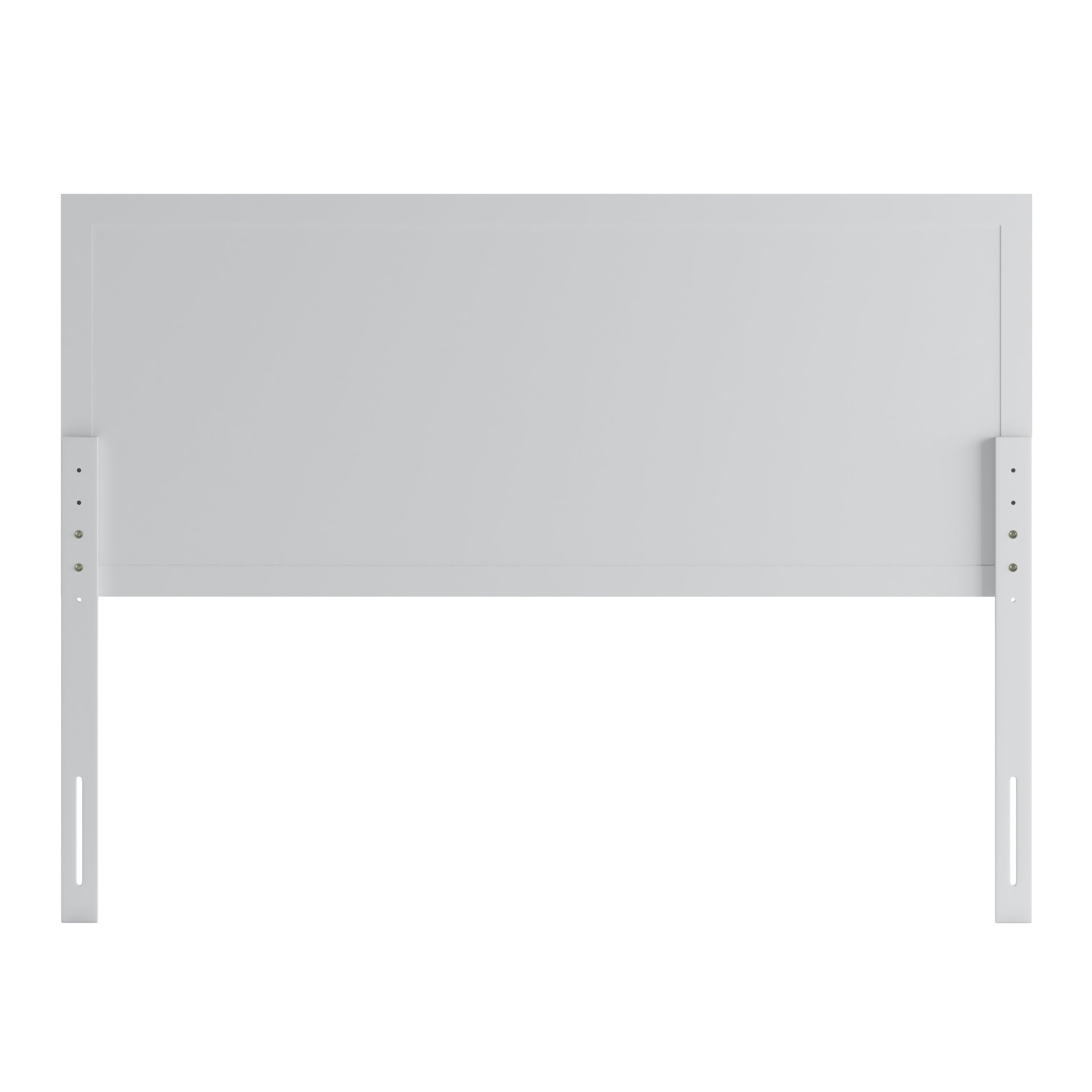 Oliver Queen Size Four Panel Wooden Adjustable Headboard for Universal Metal Bed Frames in White