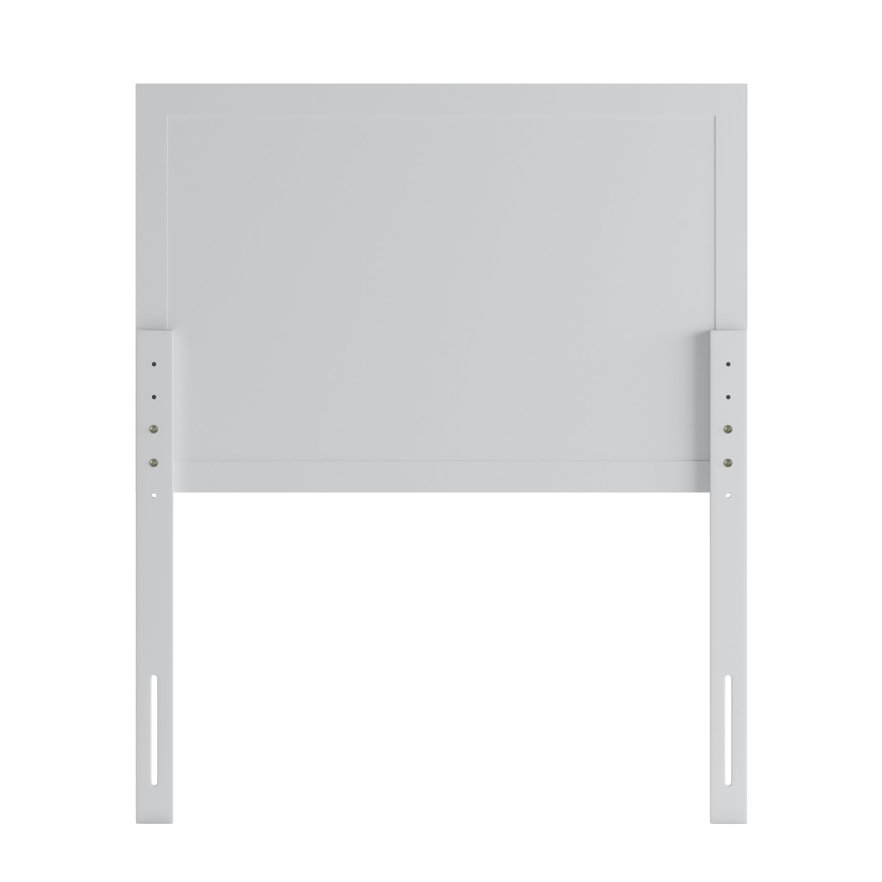 Oliver Twin Size Two Panel Wooden Adjustable Headboard for Universal Metal Bed Frames in White