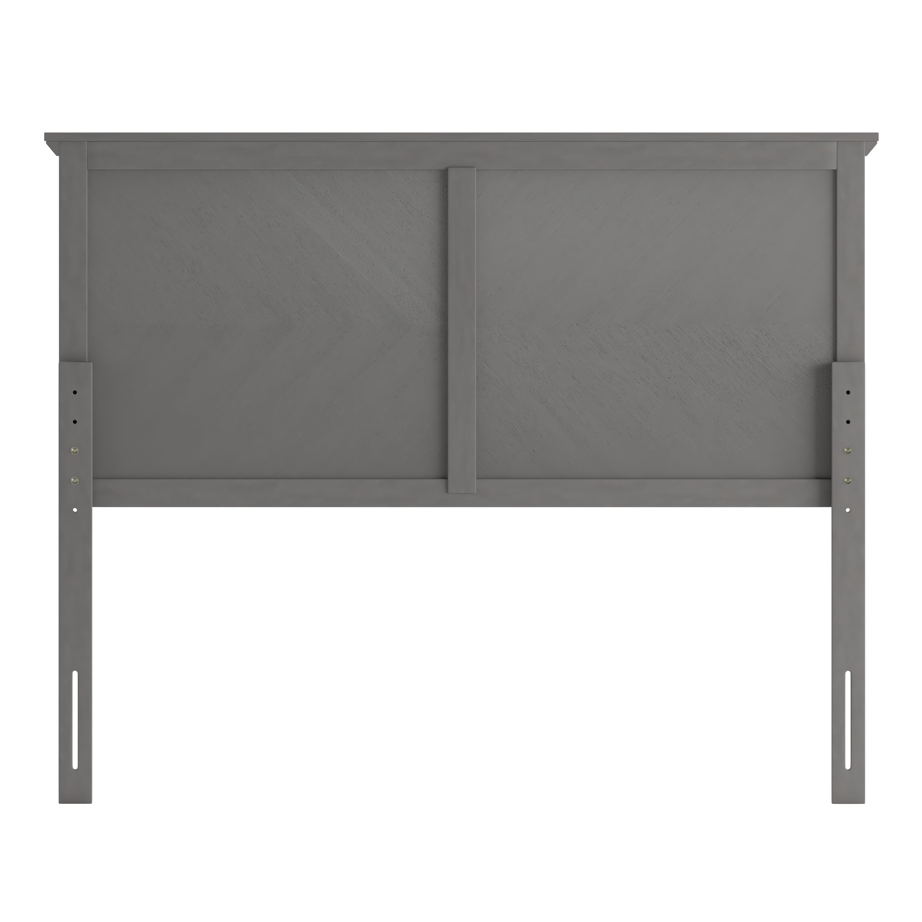 Fiona Full Size Herringbone Wooden Adjustable Headboard for Universal Metal Bed Frames in Gray Wash