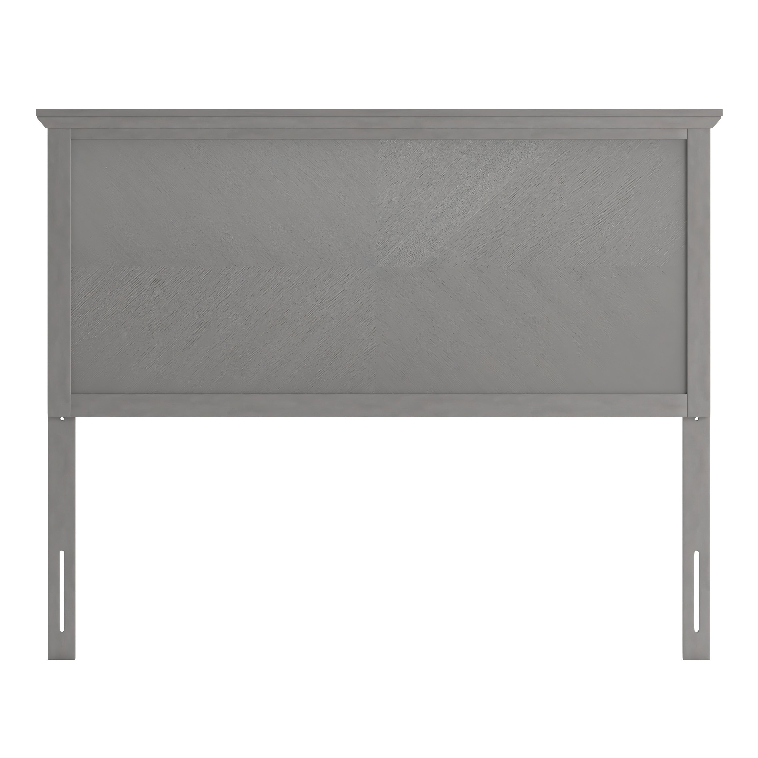 Fiona Full Size Herringbone Wooden Adjustable Headboard for Universal Metal Bed Frames in Gray Wash