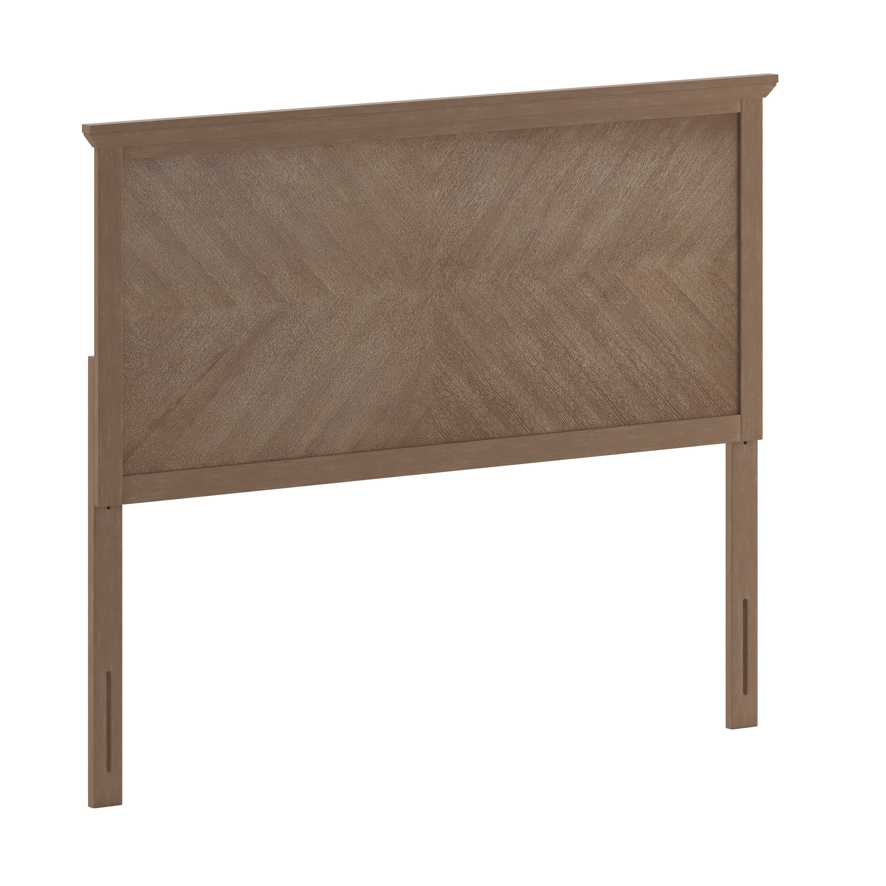Fiona Full Size Herringbone Wooden Adjustable Headboard for Universal Metal Bed Frames Light Brown