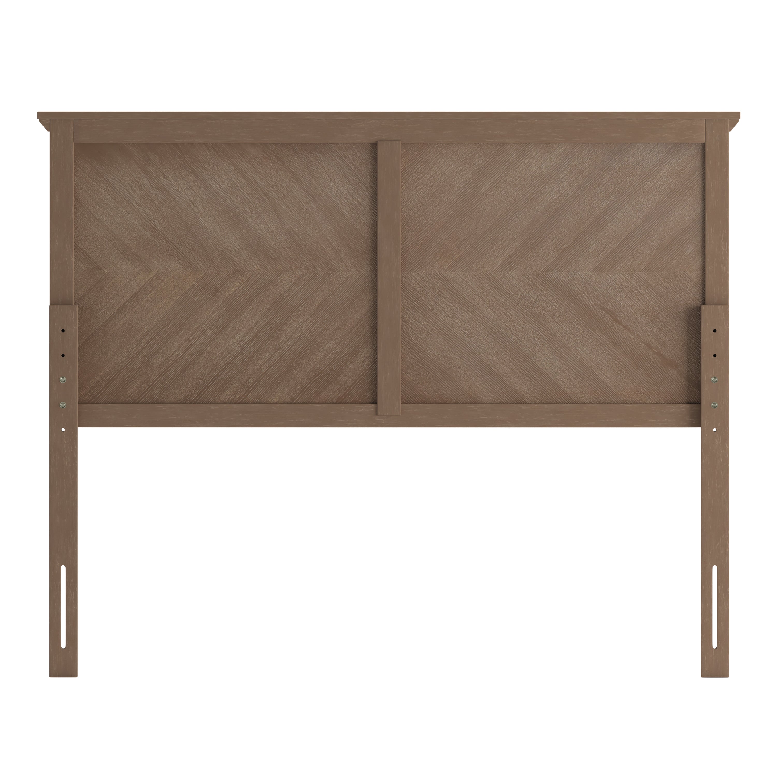 Fiona Full Size Herringbone Wooden Adjustable Headboard for Universal Metal Bed Frames Light Brown