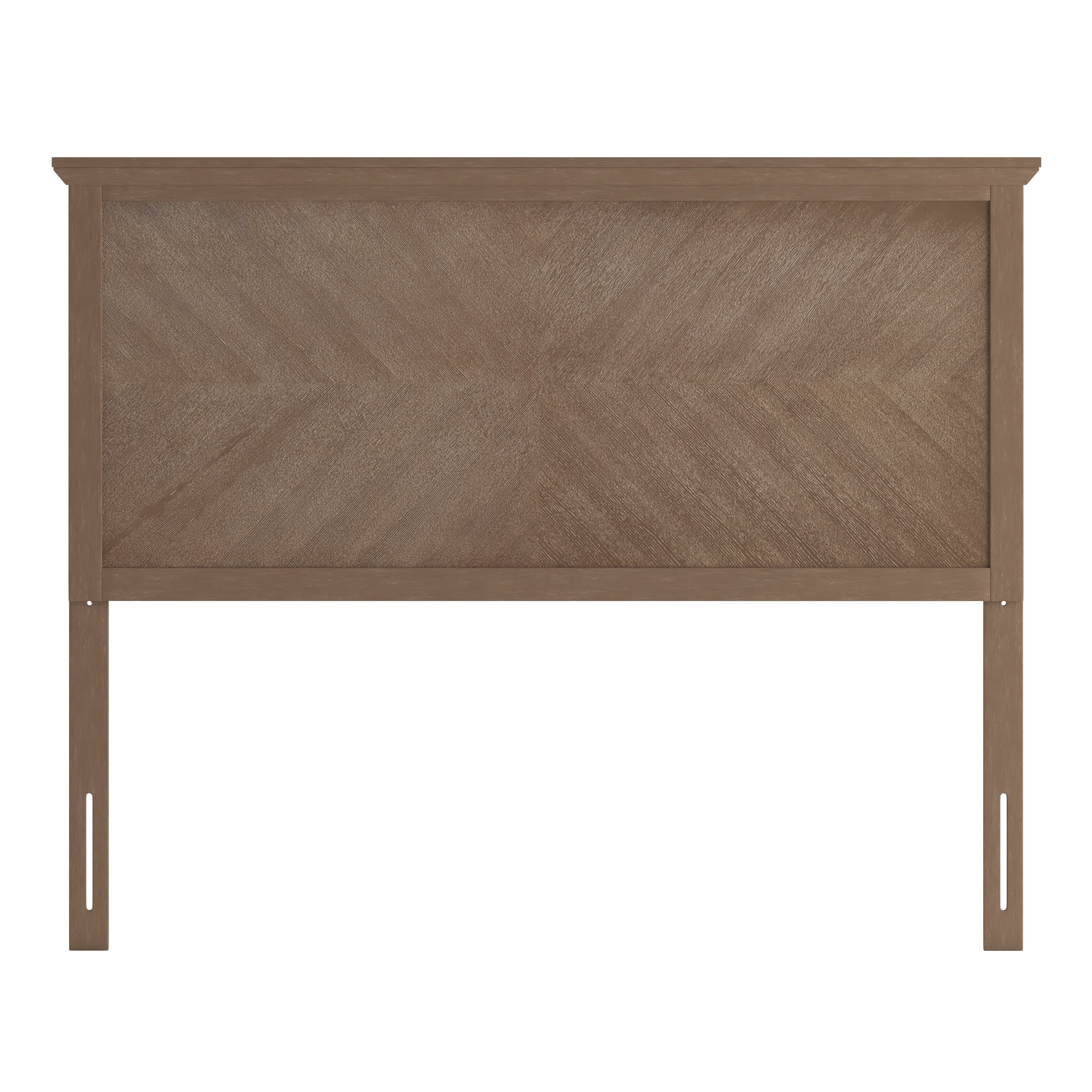 Fiona Full Size Herringbone Wooden Adjustable Headboard for Universal Metal Bed Frames Light Brown