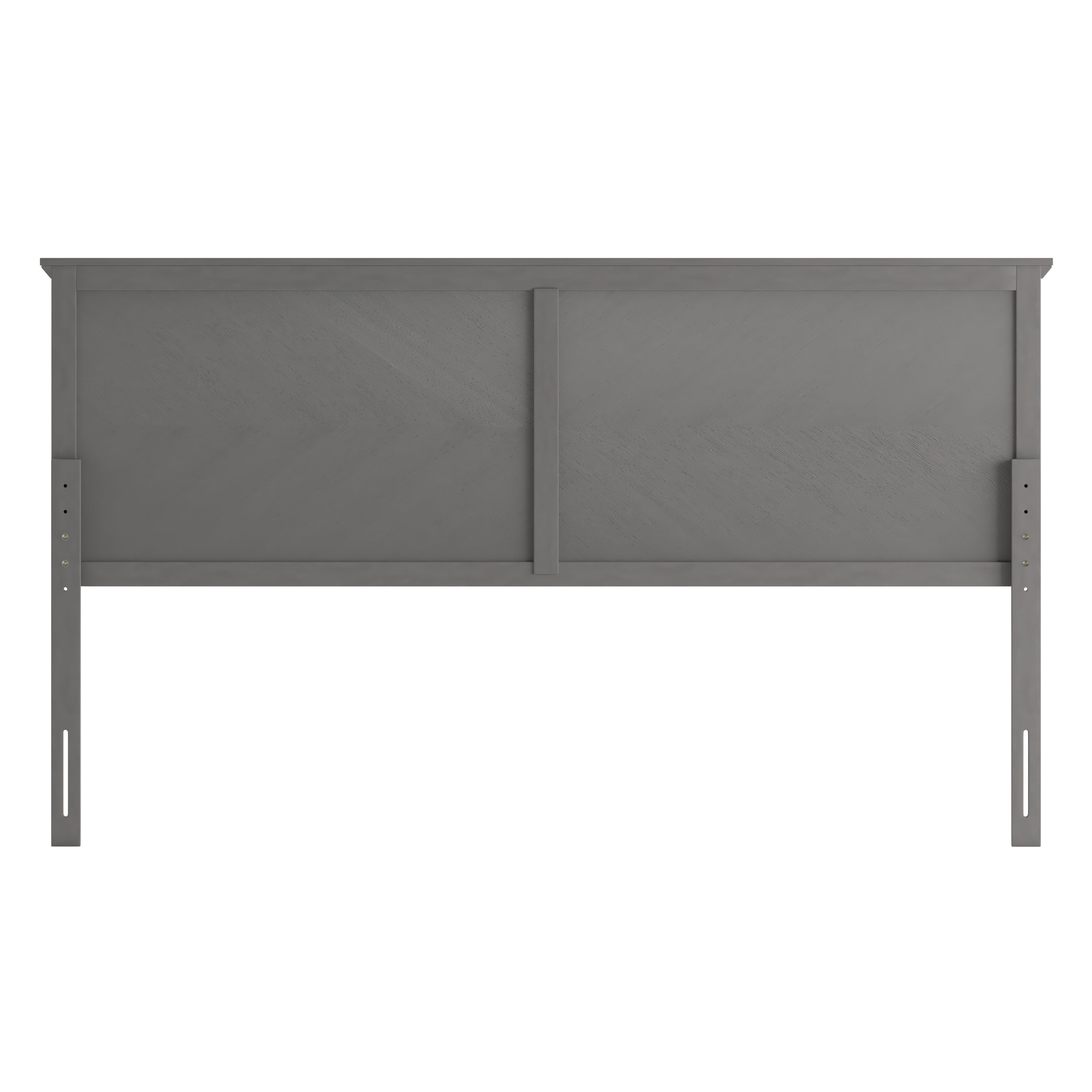 Fiona King Size Herringbone Wooden Adjustable Headboard for Universal Metal Bed Frames in Gray Wash