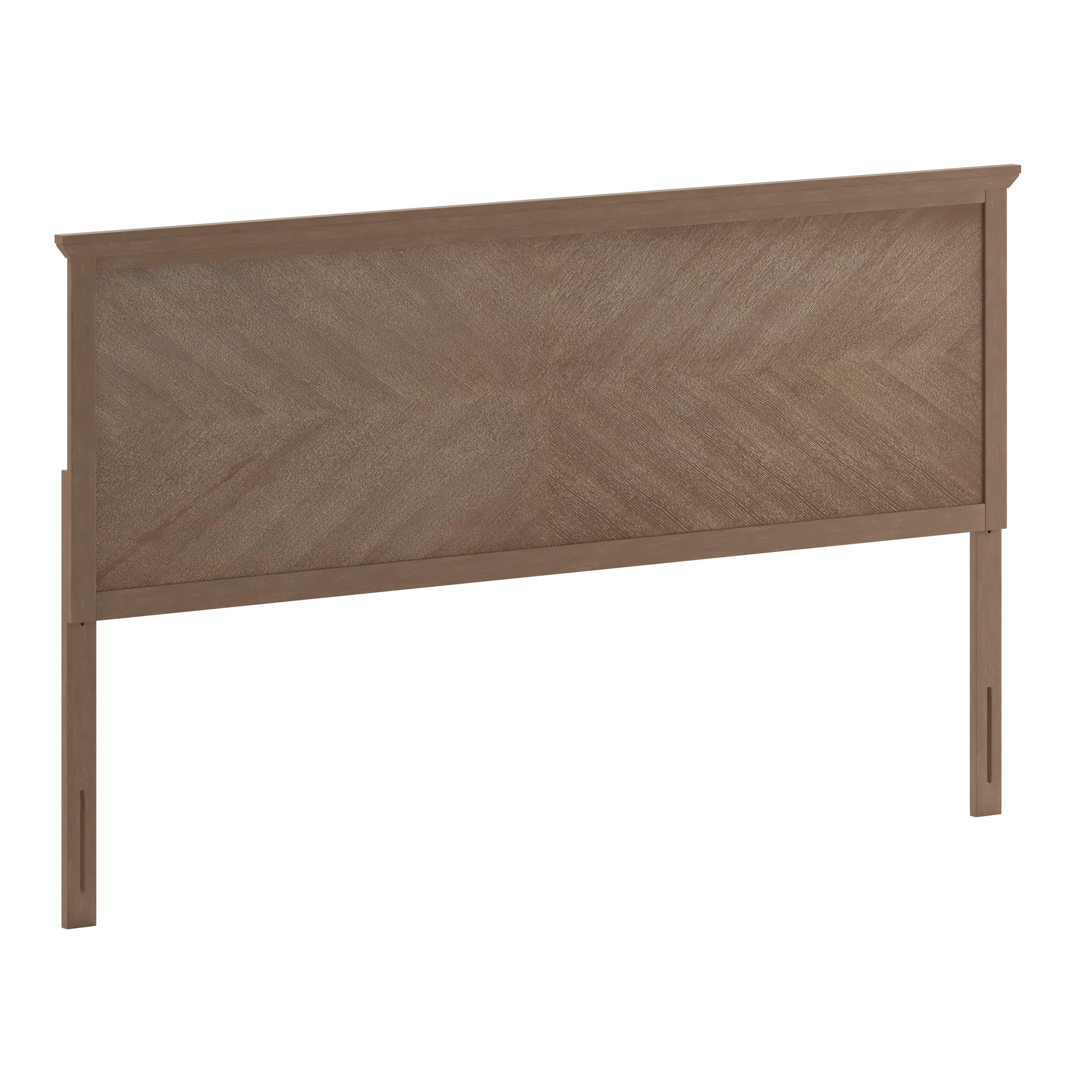 Fiona King Size Herringbone Wooden Adjustable Headboard for Universal Metal Bed Frames in Light Brown